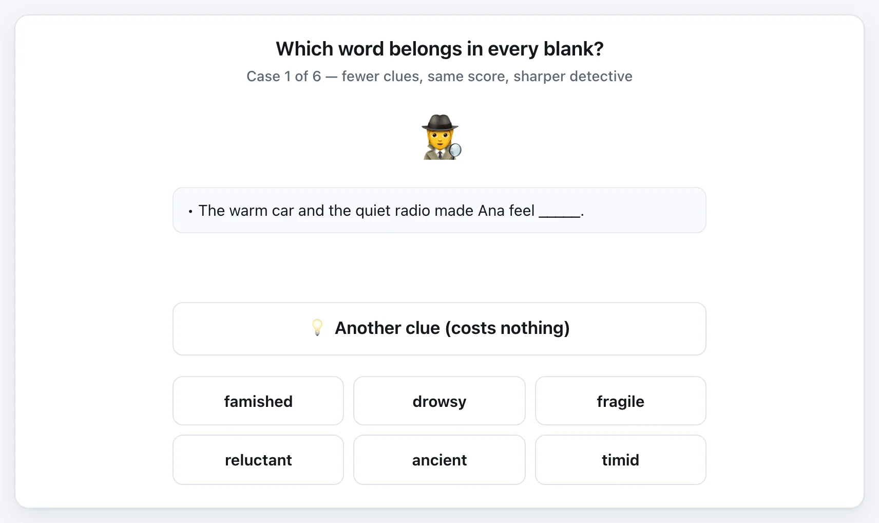 Word Detective gameplay