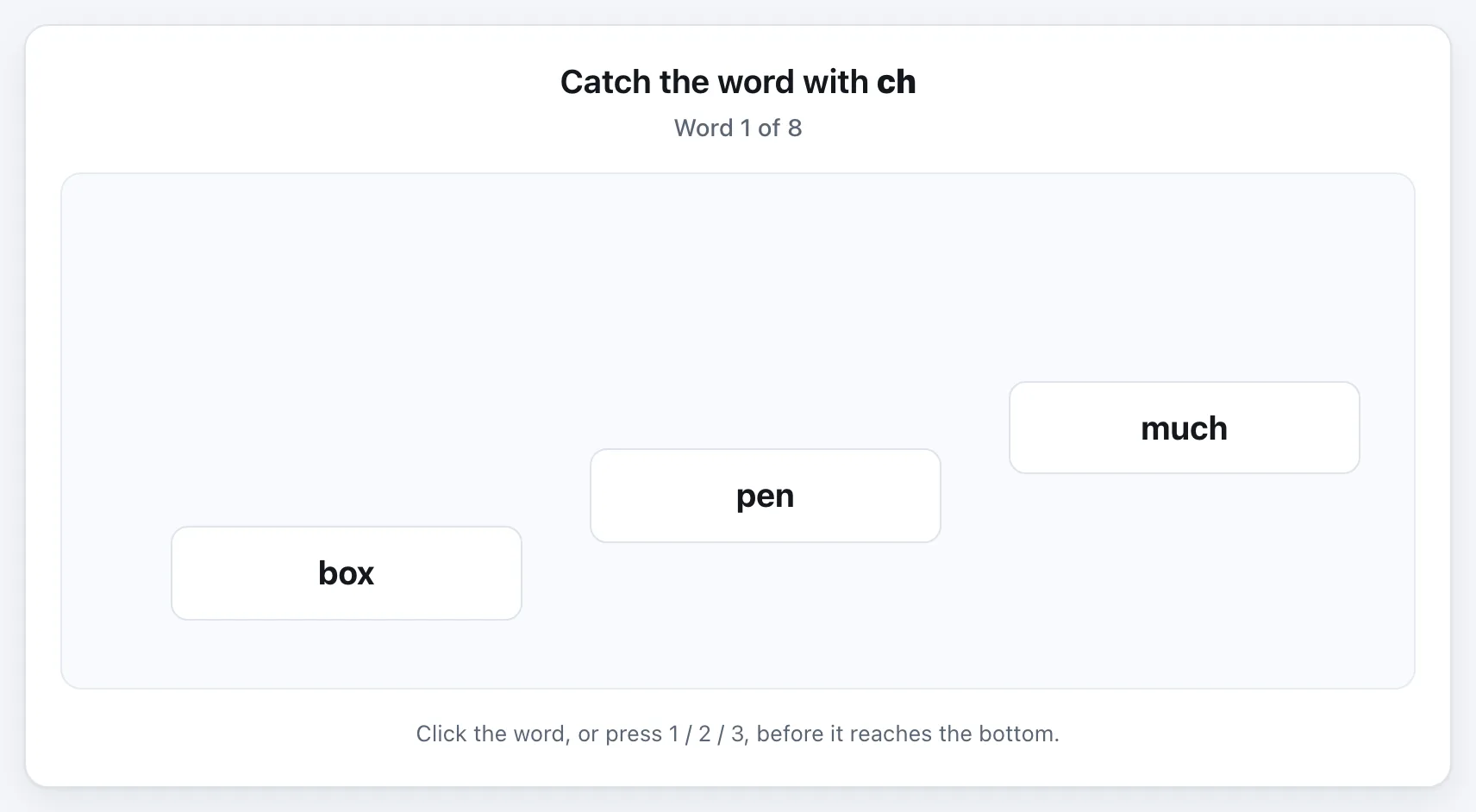 Catch the Digraph gameplay