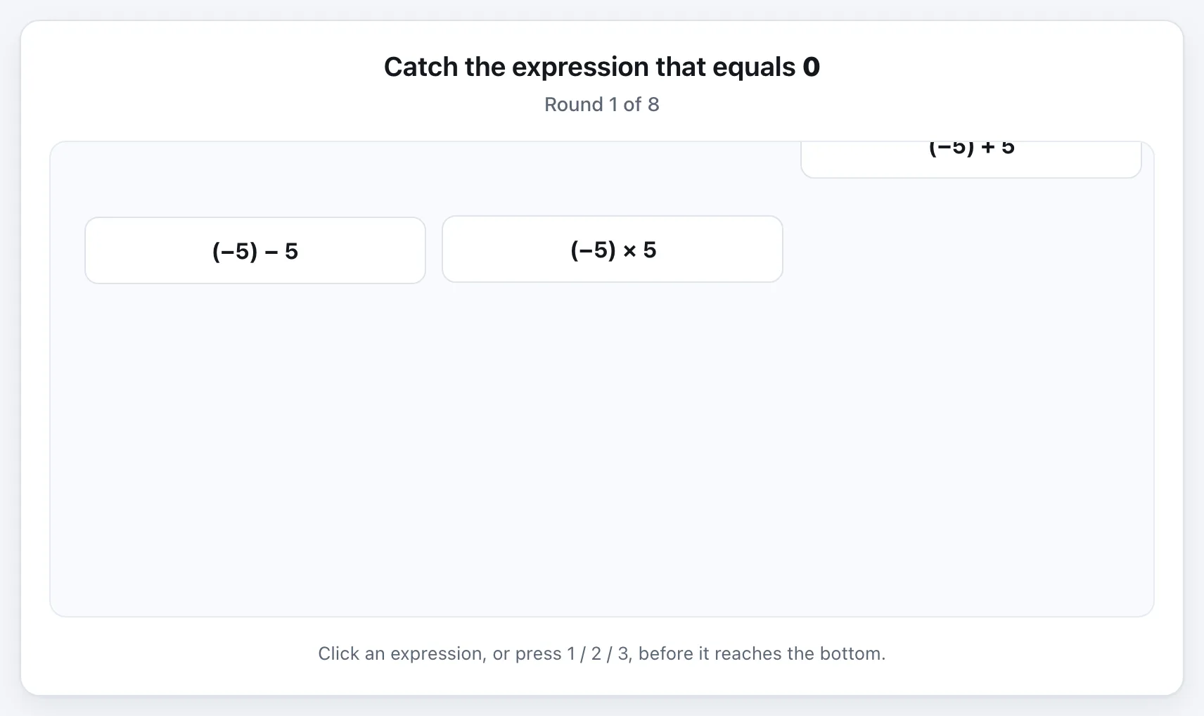 Integer Rules: Catch It gameplay