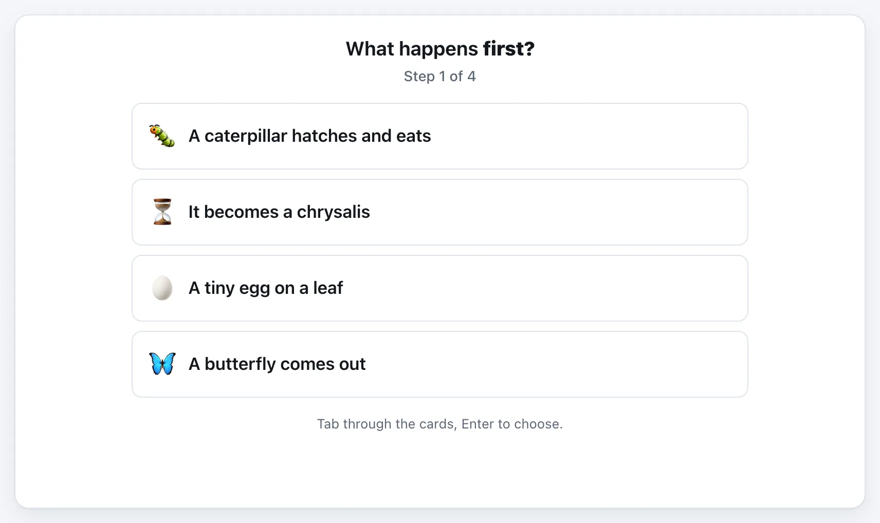 Butterfly Life Cycle gameplay
