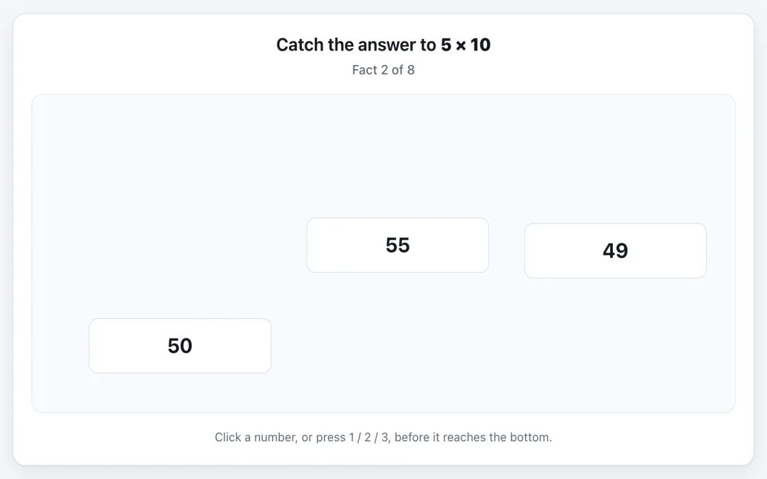 Times Tables: Catch It gameplay
