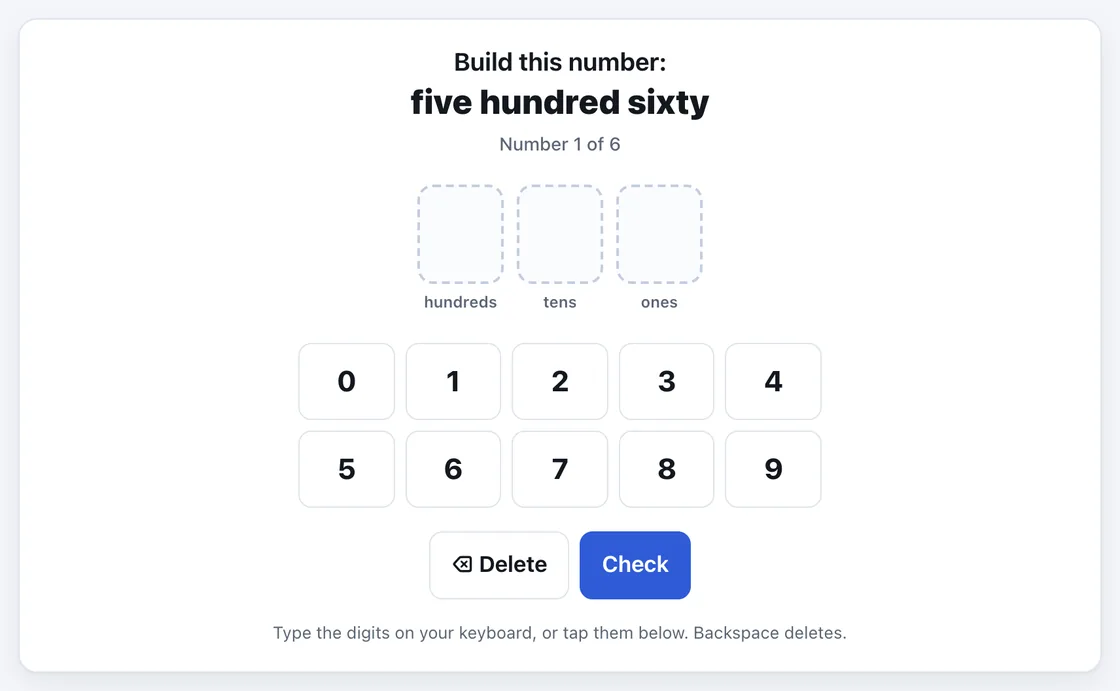 Build the Number gameplay