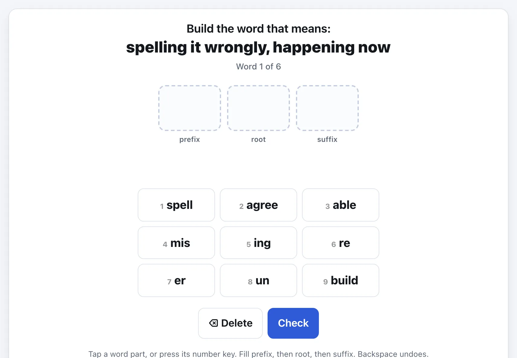 Build the Word gameplay