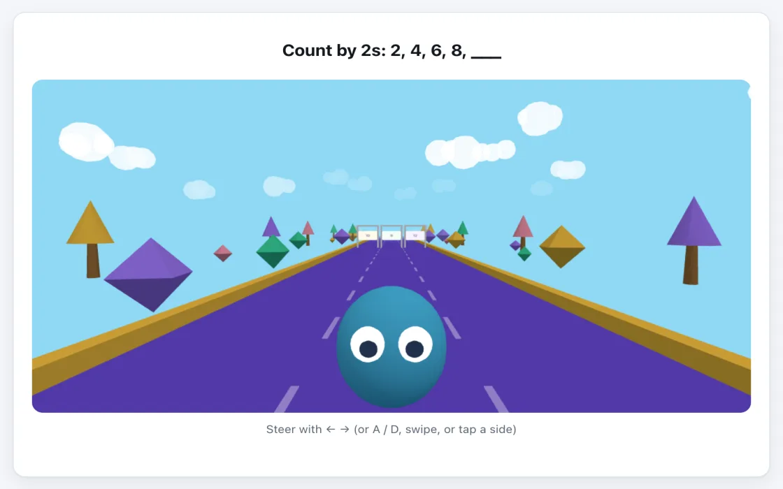 Skip Counting Run gameplay