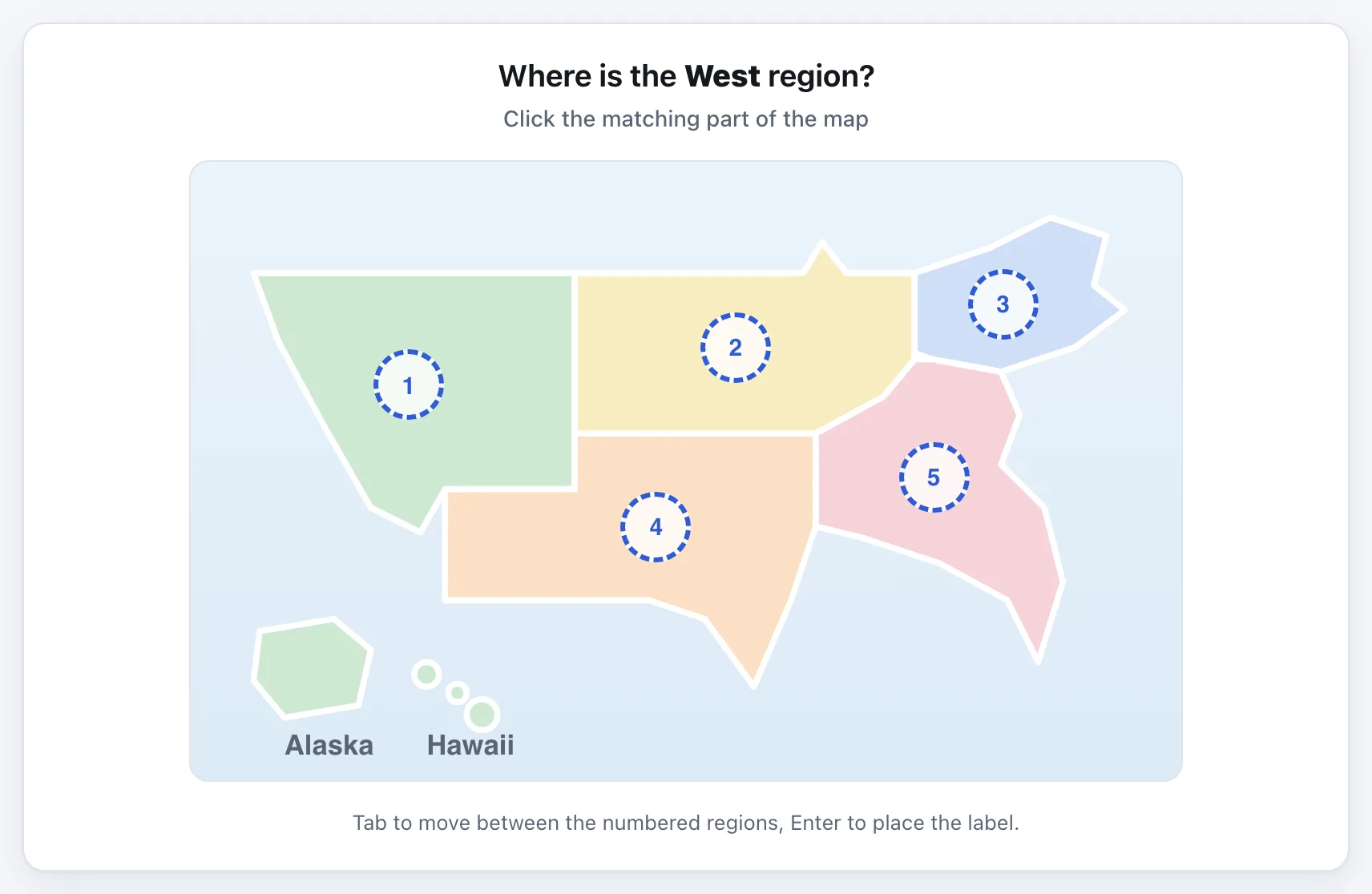 Label the US Regions gameplay
