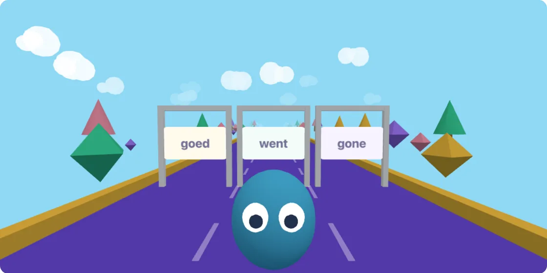 Verb Tense Run gameplay